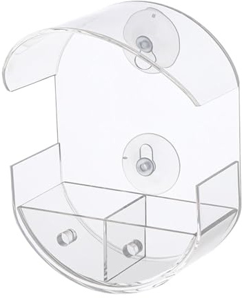 Vogelfutterstation für, transparente Fensterbank, Saugnapf, Acryl-Vogelfutterspender, Vogelfutterstation für ältere Menschen und Lernerfahrungen für Kinder