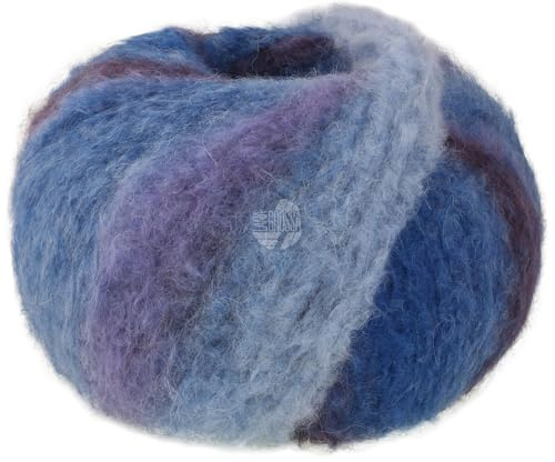 LANA GROSSA Gigante | Voluminöses Alpakagarn mit Effektstruktur und Streifen im Farbverlauf | Handstrickgarn aus 70% Alpaka (Fein) & 30% Polyamid | 100g Wolle zum Stricken & Häkeln | 300m Garn FB 13