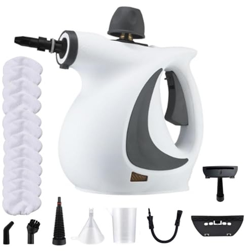 Portable Steamer For Cleaning Warm-Up Time 3 Minutes - Tile And Grout Steam Cleaner Multi-Purpose Steamer Ideal For Cleaning Car Windows, Dirt And Grease,white