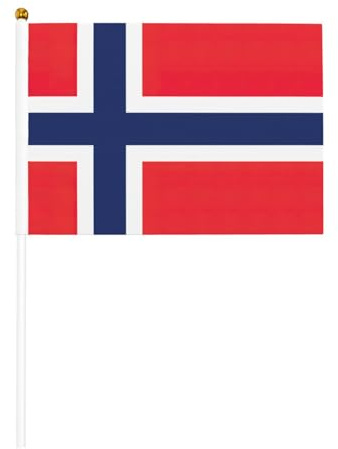 Bandera noruega de doble cara y mini banderas, apta para decoración de fiestas y actividades de equipo