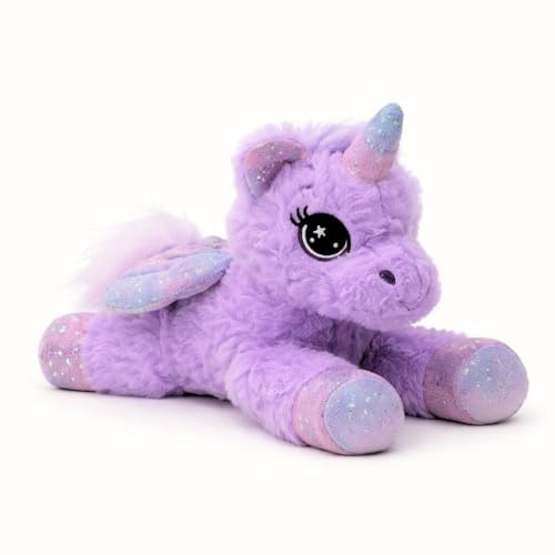 Generisch Landahl & Baumann Kuscheltier Einhorn 25 cm - Süßes Stofftier als Geschenk für Mädchen und Kinder, Spielzeug, Zum Kuscheln, Einschlafen oder Spielen, Plüsch Kissen (Lila | 25cm)
