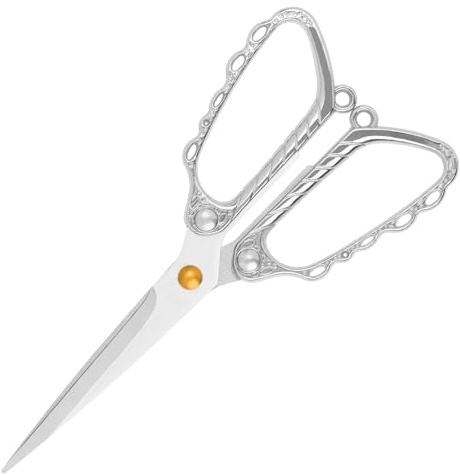 KUONIIY Piccole forbici taglierina per adesivi e cucito, attrezzatura domestica multifunzione con comoda impugnatura in lega di zinco per ricamo, cucito, artigianato e fai da te, Argento