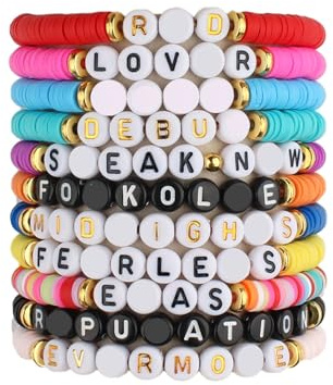 11 Pcs Friendship Bracelet,Beaded Letter Bracelet for Bohemian Music Lover