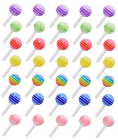 LOLIPPYY 50 Piezas de Decoraciones de Uñas DIY de Resina Forma de Piruleta, Accesorios Creativos Fáciles de Instalar para Manicura en Casa o Salón Color Aleatorio
