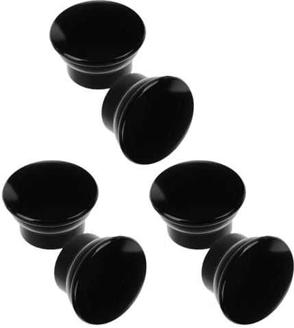 Healifty 6 Pezzi Pomelli per Coperchio Pentola Neri in Plastico e Metallo, Resistenti al Calore, Rotondi ed Eleganti, Accessori per Bollitore e Cucina Facili da Pulire