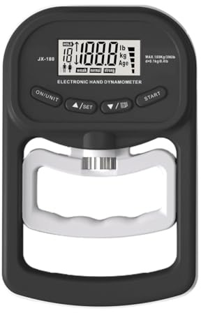 Handgreppstestare - Batteridriven Dynamometer, Bärbar Hållfasthetsmätare, Smart Minnesskärm | Bekvämt Ergonomiskt Träningsverktyg För Fitness Rehab Sport Mätning Användning