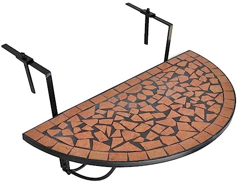 vidaXL Hängande balkongbord terrakotta och mosaik