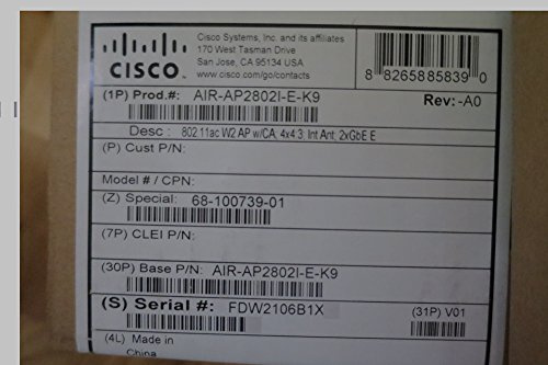Cisco AIR-AP2802I-E-K9 vit WLAN-åtkomstpunkt