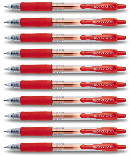 Pilot G2 Gelschreiber, einziehbar, rot, 10 Stifte