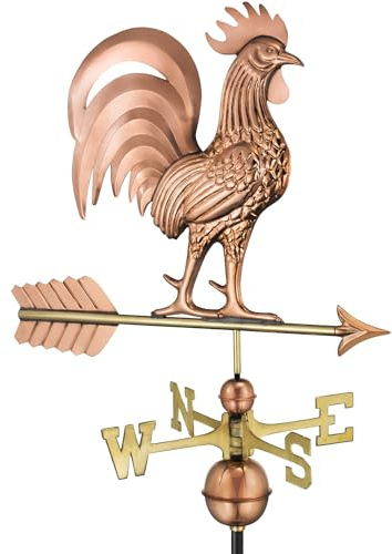 Good Directions Proud Rooster Weathervane, Pure Copper