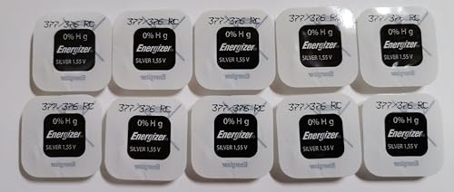 Lot de 10 Piles Energizer 377/376 SR626SW Silver Oxide