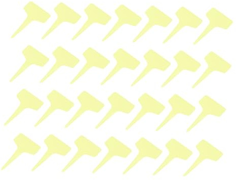 OUNONA 100Stk.T-Form Plastik Pflanzenstecker Stecketiketten Beschriften Pflanzschilder Schilder(Gelb)