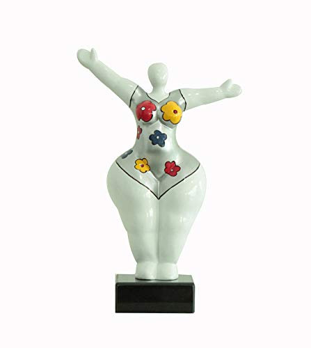 Meubletmoi Damen Skulptur 34 cm Arm Blume – Dekorative Statue Modernes Design – Lady Sun Flower