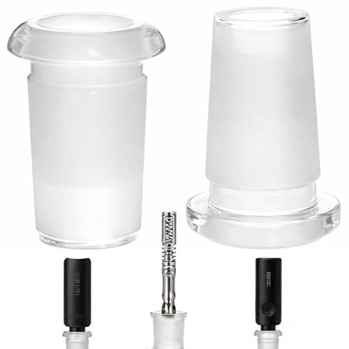 UkGlass - 14mm to 10mm Adapter for Dynavap & More Water Pipe Adaptor WPA Glass Reducer Adapter 14mm/M Male to 10mm/F Female use with Dynavap VapCap Davinci etc