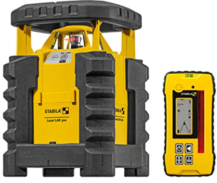 STABILA laser rotatif LAR 300, set de 3 pièces, autonivellement, entièrement automatique et commandé par moteur, étanche à l'eau et à la poussière selon IP 65