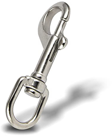 PROTECH Wirbelkarabiner Edelstahl A4 (V4A) – 90mm Karabinerhaken mit Drehgelenk – Rostfreier Bolzenkarabiner für Hundeleinen, Taschen & Segeln – Schnellverschluss (1 Stück)