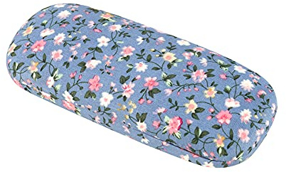 CHICIRIS Blomma tyg täckt mussla skal glasögonfodral, bärbara blommor solglasögon fodral skyddspåsar hård låda hållare, standard, Dekorativ musselskal