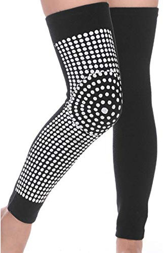 HGYJ knee brace,Self Heating Knee Pad Brace, Warm Knee Pads,Knee Heating Pad, Heating Knee Pad Support For Arthritis,Self Heating Warm Tourmaline Belts,Black,M