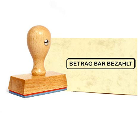 Stempel Betrag bar bezahlt - Holzstempel - 59 x 9 mm