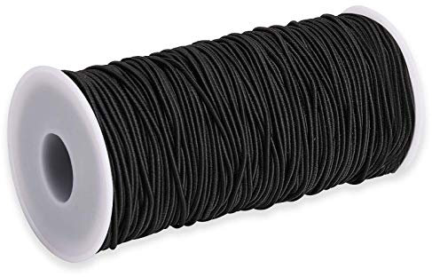 RENSHENKTO - Corda elastica per gioielli in tessuto elasticizzato con perline, colore: Nero