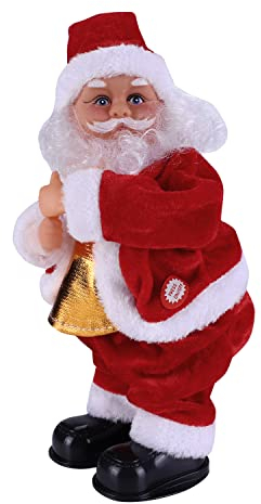 LONTG Weihnachtsmann Dekofigur Elektrische Plüsch Puppe Weihnachten Dekoration Singende Tanzende Weihnachtsfigur Lustiges Zubehör Home Indoor Party Tischdeko Weihnachtsdeko
