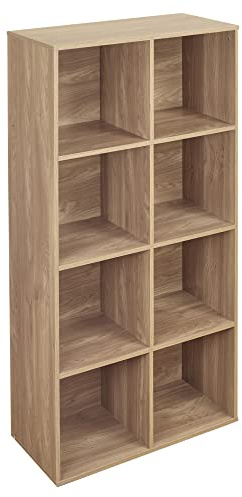 URBNLIVING 2, 4, 8 Cube Bookcase Shelving Display Shelf Storage Unit Wooden Organiser (8 Cube, Oak)