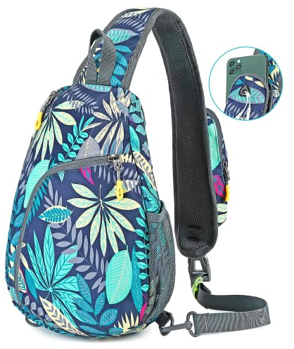 Luckits Sling Bag for Men Women, Crossbody Backpack Shoulder Bag Waterproof Daypack Casual Rucksack One Strap Side Bag Chest Bag with Headphone Hole for Outdoor Walking Travel Cycling Running Hiking