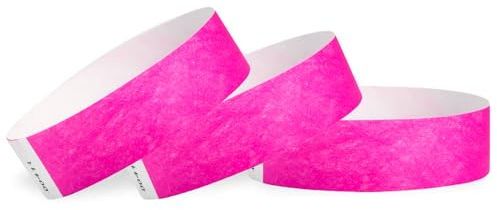 700 WristCo Neon Pink Tyvek Wristbands for Events - Tamper-Proof Design & Fluorescent Color Prevent Reuse Premium-Grade Bracelets for Hospital & Medical ID, Party & VIP Identification