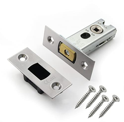 EAI Satin Stainless Bathroom Tubular Deadbolt Set, 76mm Case, 57mm Backset