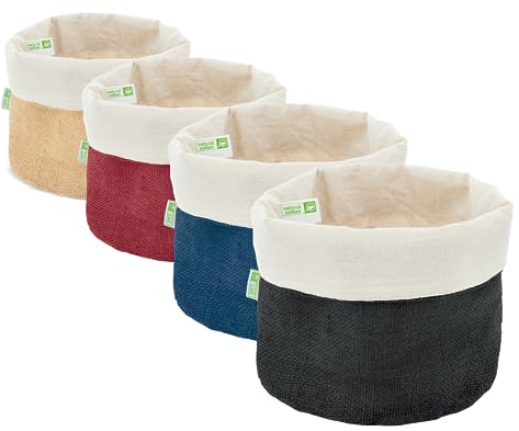 Meyvaser Panera de Algodón y Jute Natural para Pan, Bolsa para Guardar 20x15 Cm (110-B065)