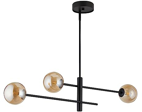 Licht-Erlebnisse Esstisch Hängelampe BREMZELL Glas Kugeln in Bernstein G9 103cm lang blendarme Wohnzimmer Pendelleuchte