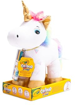 CRAYOLA - Colour Me Plush, Peluche à colorier avec 3 feutres, Sujet Licorne, activité créative et Cadeau pour Enfants, à partir de 3 Ans, 4026316