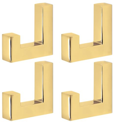 Mavö Kleiderhaken Gold karat, Garderobenhaken Tetris, Wandhaken 4 x Ben | Handtuchhaken für Flur, Bad, Küche oder Schlafzimmer,