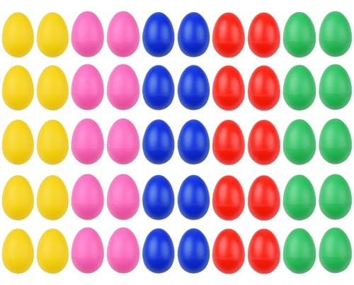 MEISH 50 piezas de huevos de percusión, huevos musicales para regalos de fiesta, suministros para el aula