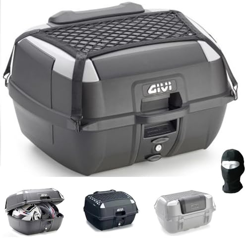 KOMPATIBEL MIT Honda NC750X DCT ABS GIVI MONOLOCK-TOPCASE+Platte+Netz+RÜCKENLEHNE FÜR 2 INTEGRALHELME-Jet 43LT UNIVERSAL FÜR MOTORRÄDER UND Roller MIT GEPÄCKTRÄGER