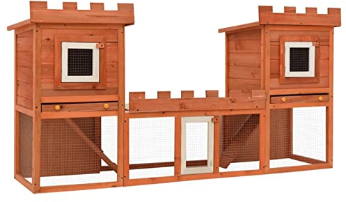 TANZEM Großer Kaninchenstall Kleintierkäfig Doppelhaus, Hasenstall, Hasenkäfig, Doppelhausninchenställe,Tierhaus, Kleintierstall, Haustierstall, Kaninchen Häuser,