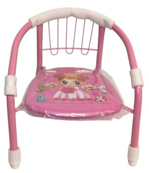 Kinderstuhl, Stuhl, Stuhl aus Metall, Kindersitz, gepolsterter Sessel mit Schallsitz, Kinderstühle mit Armlehnen (Rosa)