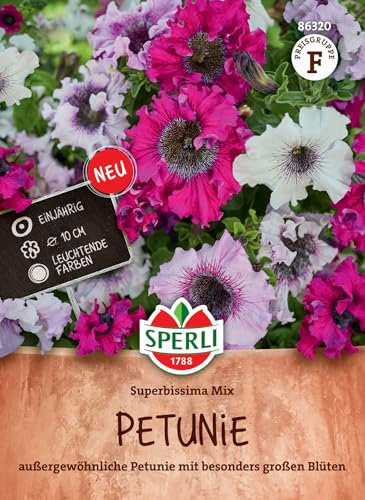 Sperli Petuniensamen Superbissima Mix - Blühfreudige, Großblütige Blumensamen für Bunte Gartenpracht, Ideal für Beet & Balkon