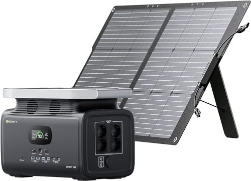 Central Eléctrica Portátil 1382Wh con panel solar de 100W: batería LFP, 4 salidas AC 230V/1800W Bateris portatil/Panel solar