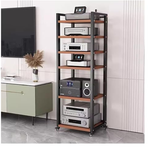 audio rack hifi regal 7 8 6 5 Etagen Stereo-Komponenten-Rack/Schrank, Hochwertiger Audio-Video-Medienständer Mit Verstellbarem Regal, Rollendes Regal Für Stereokomponenten Für Wohnzimmer/Haus/Büro ( C