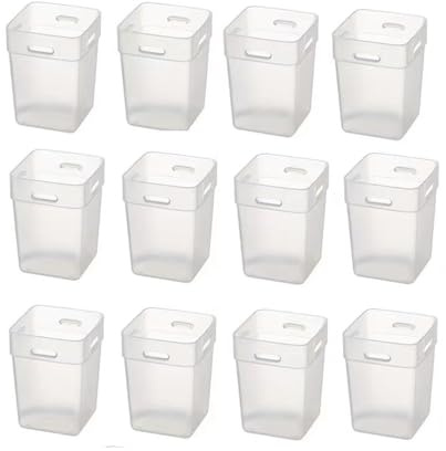 Kofebe 12 Stück Kühlschrank Organizer Box Kühlschrank Organizer Set Aufbewahrungsbehälter Plastikaufbewahrungsboxen kleine Behälter für Kosmetik Make-up Reinigung Deodorant Badezimmer Toilette