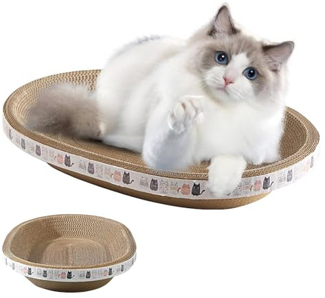 Generisch Kratzbretter Katze, Ovaler Katzenkratzer mit hoher Dichte für Kratzbäume und Möbel, Kratzpappe für Katzen, Kratzmatte Katze, Katzenmöbel-Kratzbäume für schlafende Katzen im Innenbereich