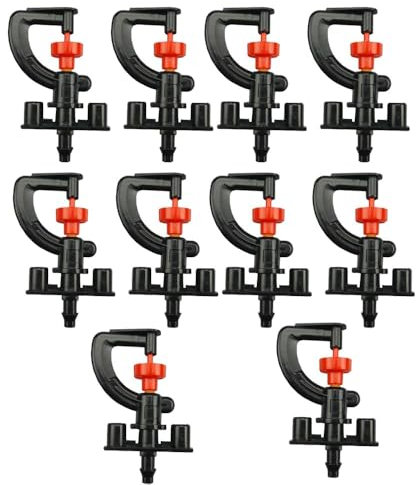 10 Pcs Micro Rotating Sprinkler Micro Nozzle Sprinkler Pflanzenbewässerung Atomising Drip System Micro Rotor Sprinkler für Gewächshaus(G-Type Micro Rotating Sprinkler)
