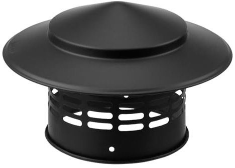 Semetall 4 Round Chimney Cap,Black | 304 Stainless Steel Chimney Cover,Cone Top Chimney Cap,Stove Pipe Chimney Cap