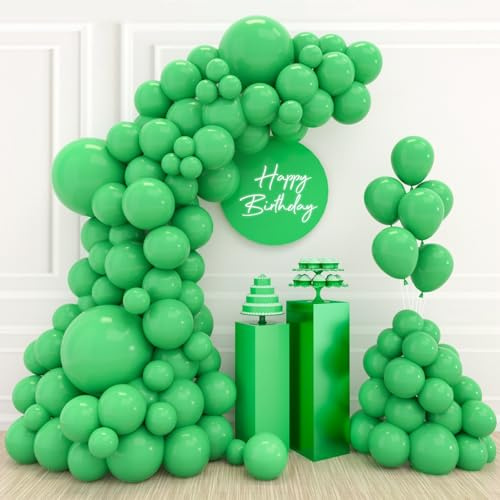 Luftballons Grün, 110 Stück Grüne Ballon Girlande, Latex Grünen Partyballons für Grüne Themen Dschungel Themen Geburtstagsfeier, Babyparty, Hochzeit Party Dekoration(Grün Ballons 18/12/10/5 Zoll)