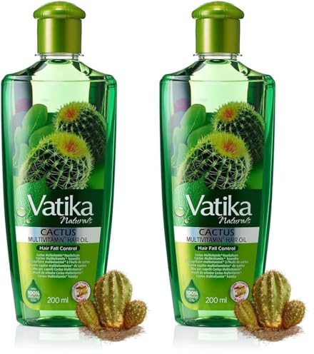Dabur Vatika Cactus Enriched Hair Oil for Hair Fall Control 200 ml (Pack of 2)