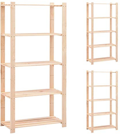 ShGaxin Hylla med 5 nivåer, bokhylla, bokhylla, bokhylla, trapphylla, sovrumshyllor, möbelhyllor, 3 stycken massivt furuträ 250 kg