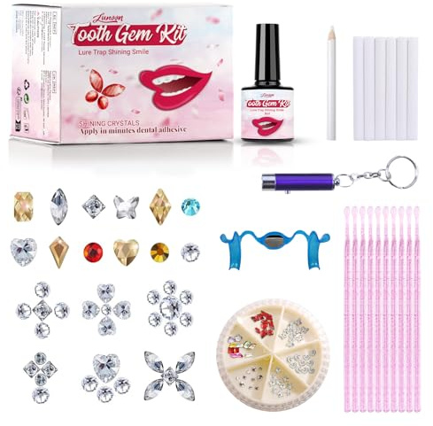 Tpyag Dental Gems Kit - Professional Dental Jewelry Starter Kit with Sparkling Crystals, Fashion Teeth Gems for Women Men