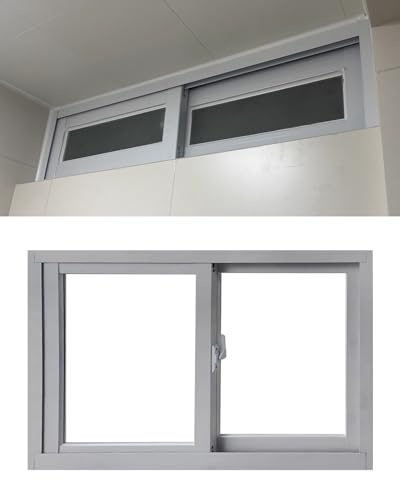 Finestra Finestra Scorrevole per Seminterrato 16x23 26x12 32x16, Sostituzione Zanzariera per Finestre di Case Mobili con Telaio e Vetro, Finestre per Capannoni Esterni, Soffitta, Pollaio(WxH 35x24in/8