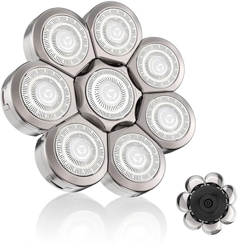 Testina Rasoio Testa Calva 8D: 8 Teste 0 mm | Testine di ricambio per rasoio elettrico. Compatibile con 5/6/7/8 teste. Trimmer per barba e viso